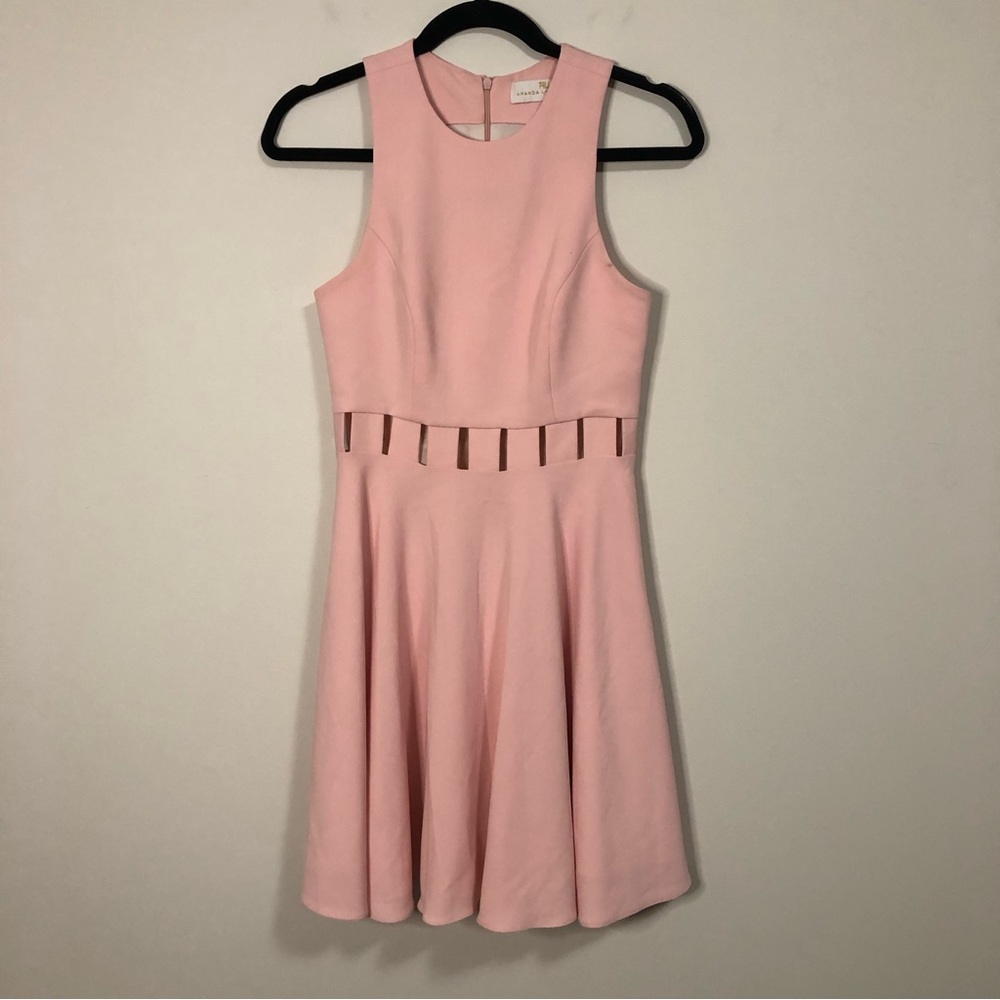 Amanda Uprichard Pink Sleeveless Cutout Dress P XS
